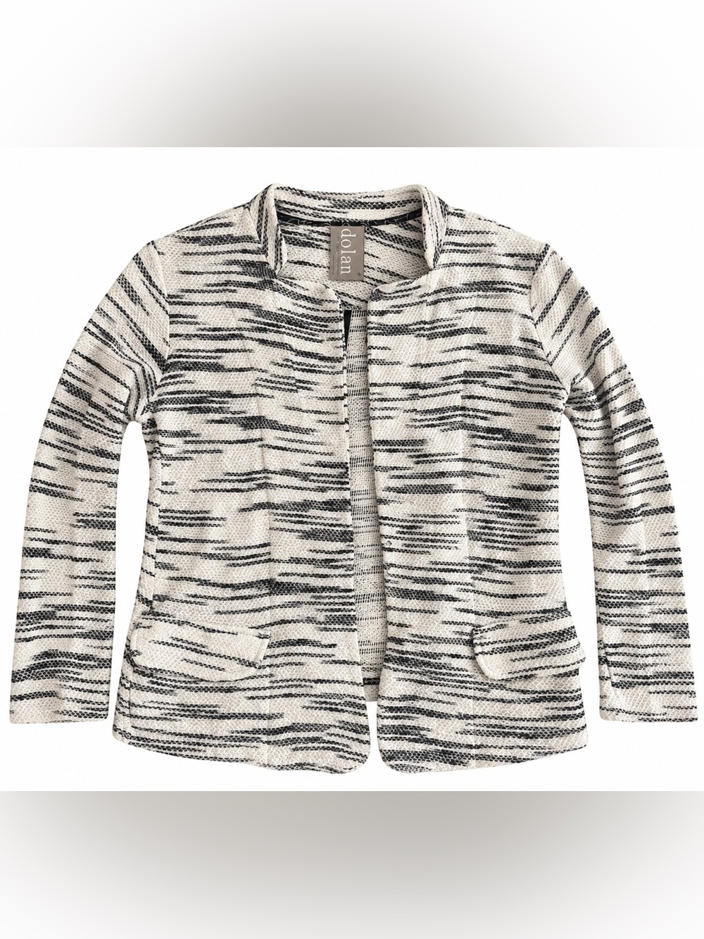 Dolan Left Coast Collection Women's Medium Textured Knit Blazer Cardigan Stripes
